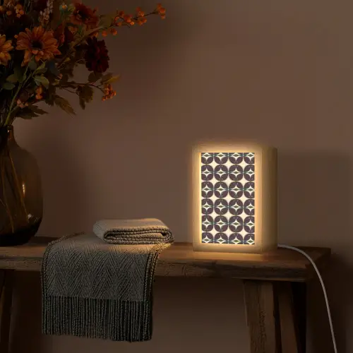 Cirkel - Retro - Kleurrijk Light Box met kabel (Tafellamp) klein 925 -sfeer4