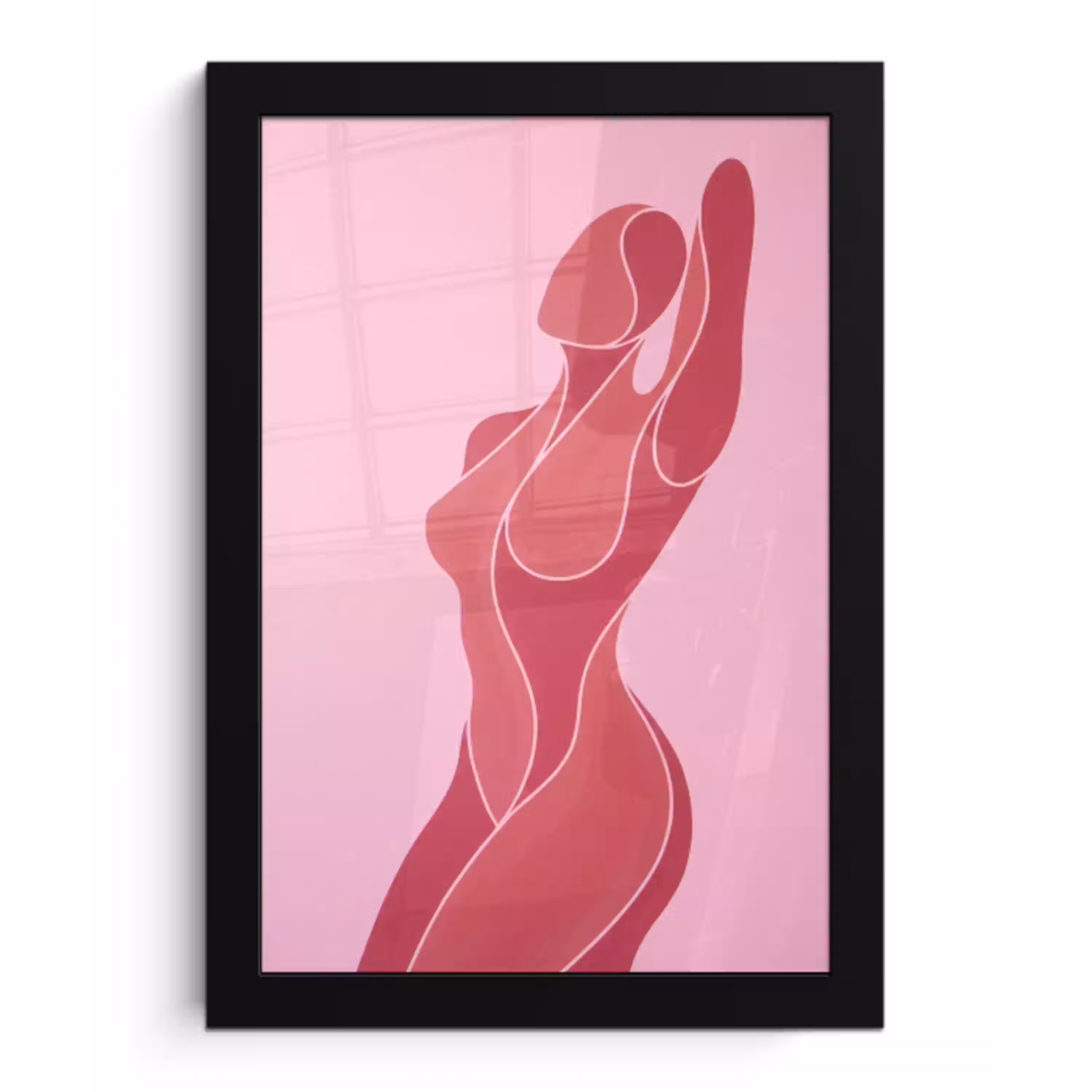 Vrouw - Lichaam - Abstract - Roze fotolijst zwart zonder passe partout klein -3d
