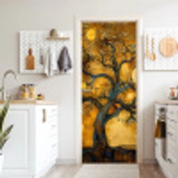 Boom - Levensboom - Abstract - Goud deurposter klein -sfeer5