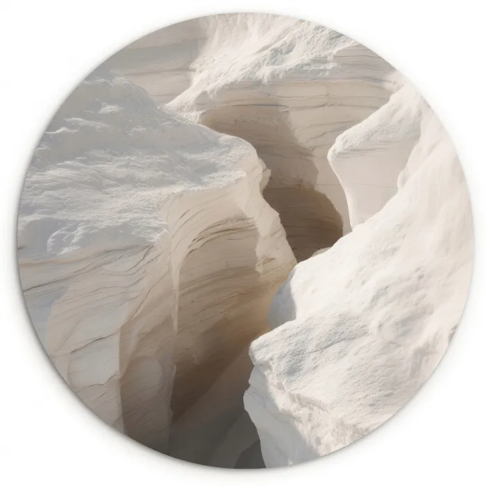 Kloof - Wit - Sneeuw Wandcirkel kunststof plaat 5mm dik klein -3d