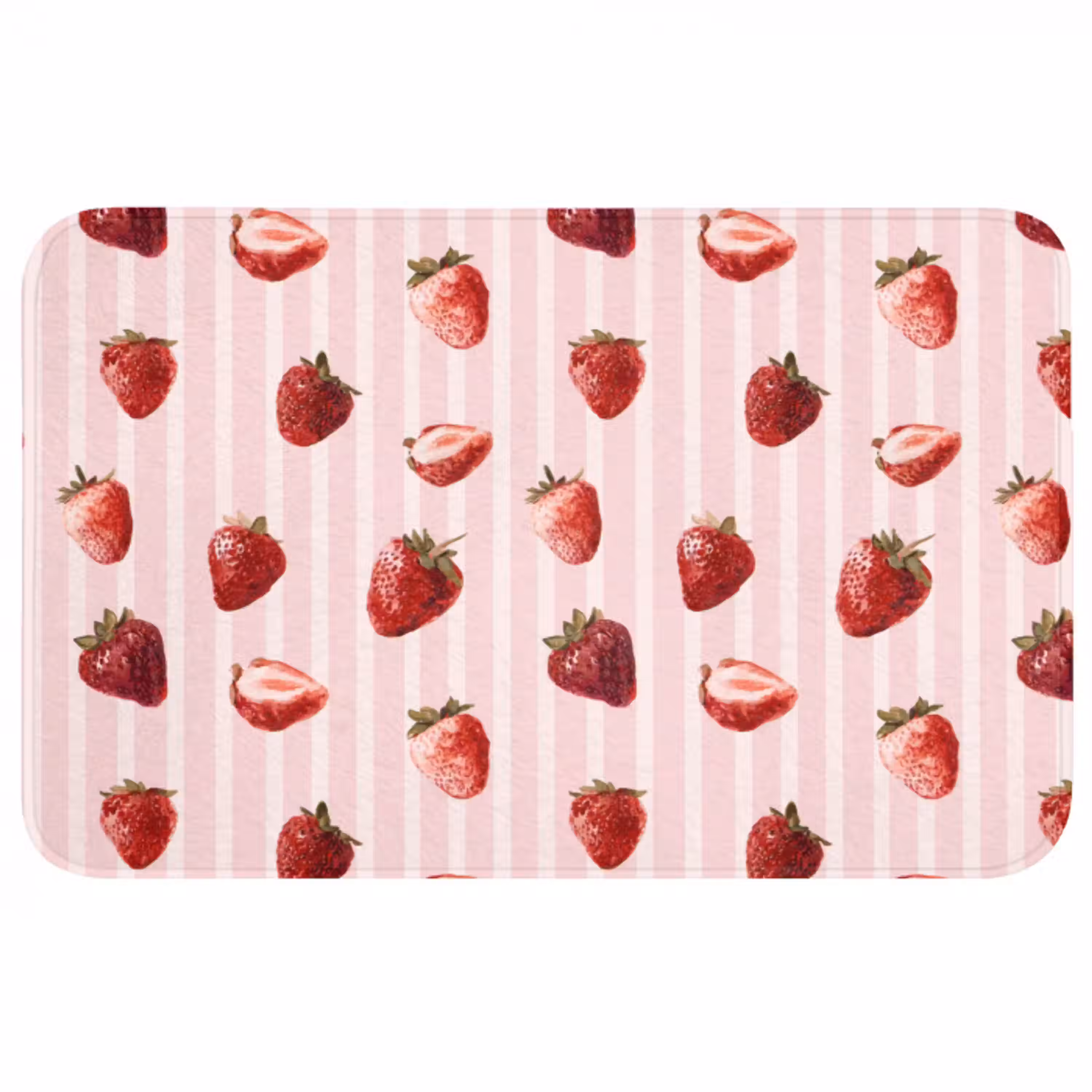 Strepen - Aardbei - Roze Badmat middel 997 -3d