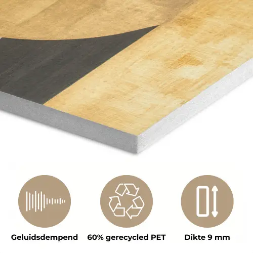 Abstract - Goud - Grijs - Vormen - Geometrisch PET vilt klein -closeup_NL