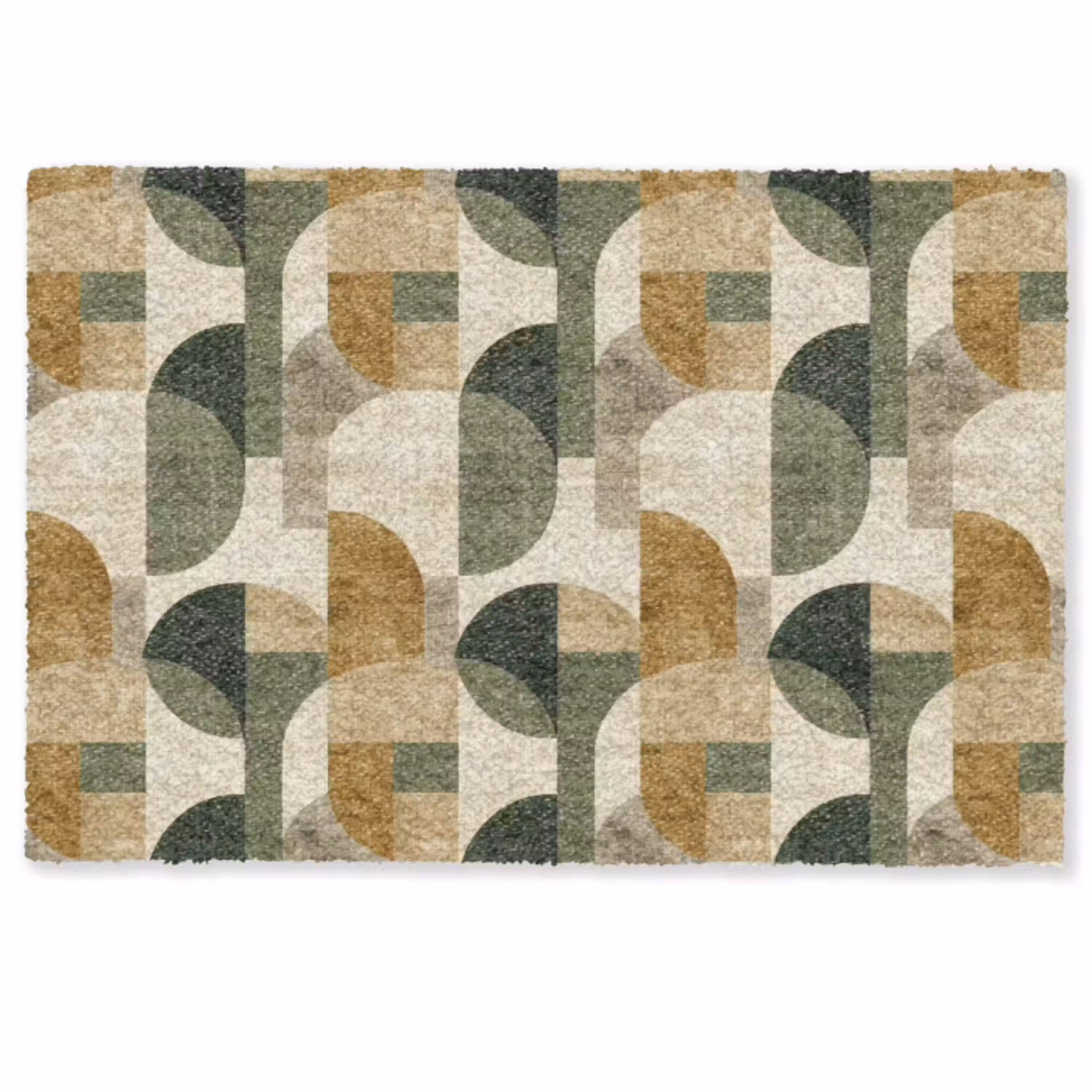 Olijfgroen - Geometrisch - Abstract - Mid-Century - Linnen - Patroon Deurmat klein 898 -zkaufland3d