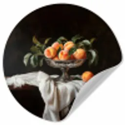 Stilleven - Perziken - Vintage Wandcirkel behangsticker klein -3d