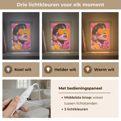 Zonnebril - Oranje - Vrouw - Planten Light Box met kabel (Tafellamp) klein -USP_lichtkleurNL