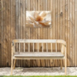 Close up - Pioenroos - Wit Tuinposter op houten frame 2 cm dik klein -sfeer4