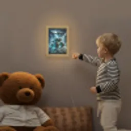 Monstertruck - Bliksem - Blauw - Jongens - Auto Light Box met kabel (Kinderlampje) klein -sfeer4a_kind