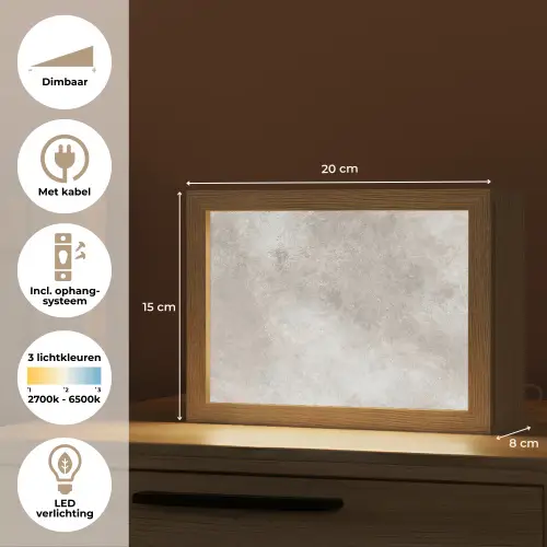 Beton - Grijs Light Box met kabel (Tafellamp) klein -USP_NL