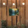 Tropische Waterval in Zonlicht tuinposter los doek klein -sfeer1