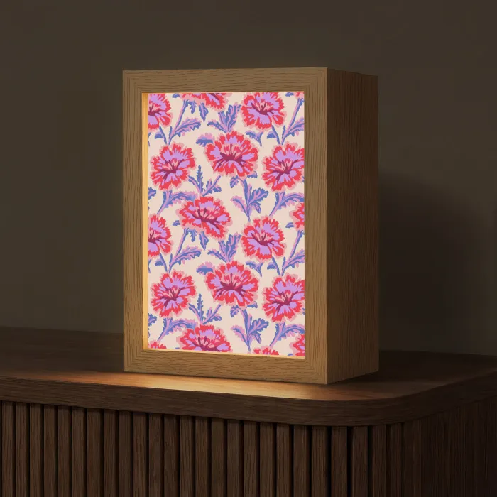 Bloemen - Patroon - Meerkleurig Light Box met kabel (Tafellamp) klein 925 -z3d_website
