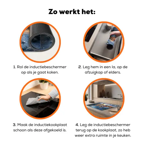 Kerstwonder - Winteravond - Kleurrijk Inductie beschermer vinyl 3mm klein -zzzzzzz-td-werking