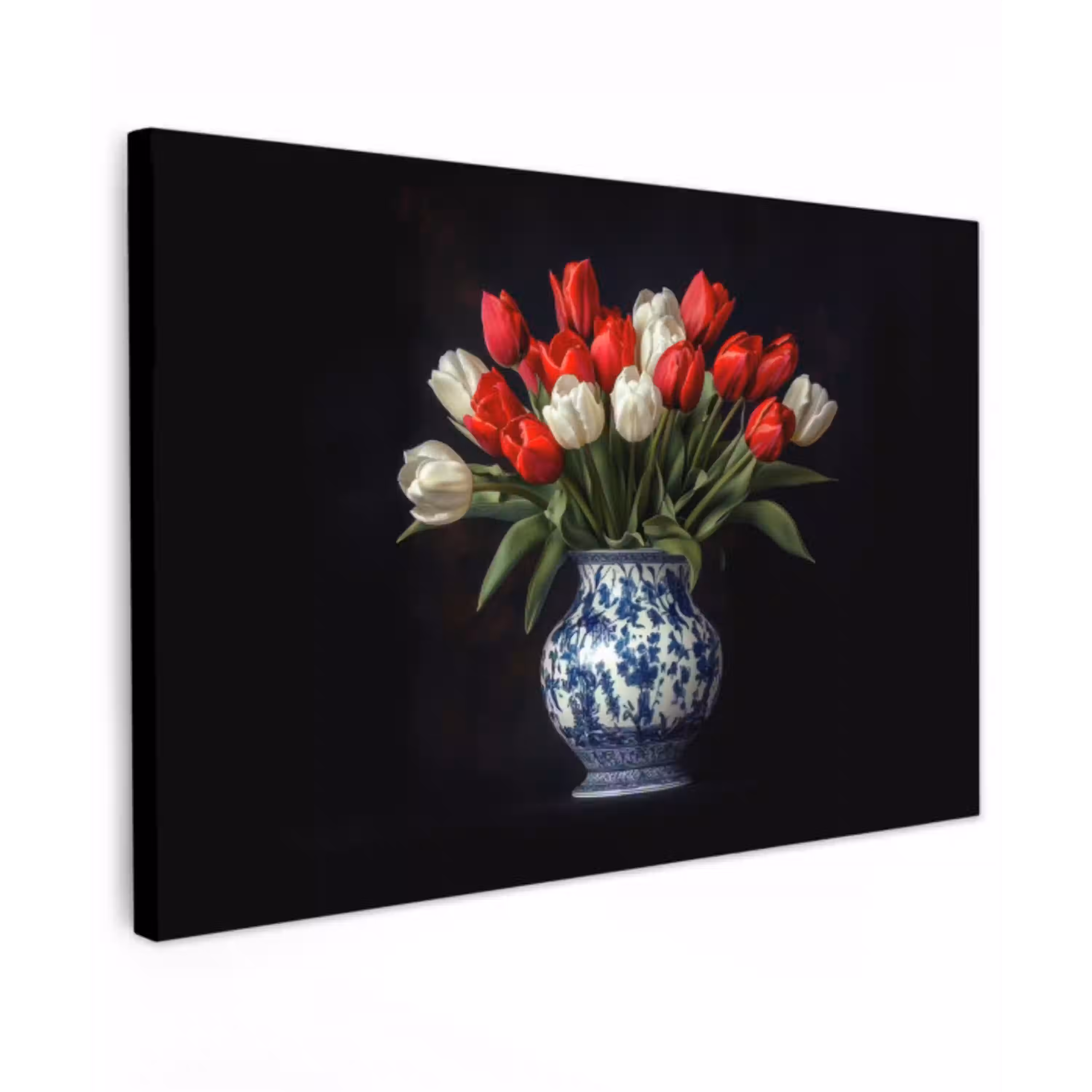 Rode - Bloemen - Tulpen - Vaas canvas 2cm klein -z3d
