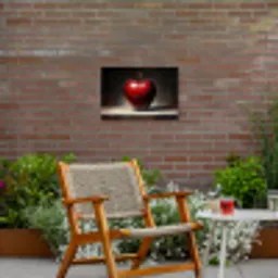 Apple - Hart - Rood Tuinposter op houten frame 2 cm dik klein -sfeer3