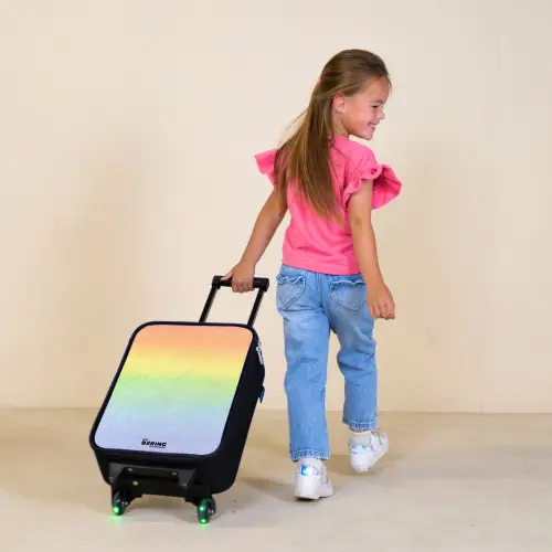 Pastel regenboog van krijt Kinderkoffer - Zwart klein -sfeer1