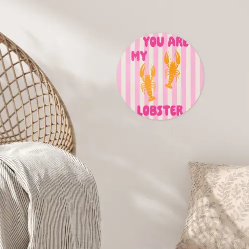 Lobster - Love - Valentijn Wandcirkel behangsticker klein -sfeer4