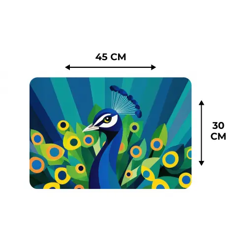 Pauw - Cirkels - Blauw Placemat vinyl groot -specs