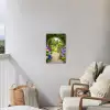Doorkijk - Poort - Hortensia - Bloementuin Tuinposter op houten frame 2 cm dik klein -sfeer1