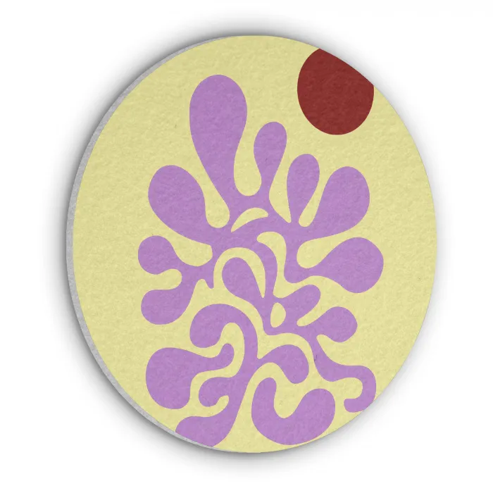 Koraal - Cirkel - Abstract - Geel Akoestische PET Vilt - Rond klein -3d