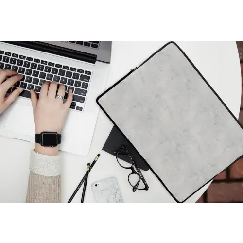 Grijs - Beton - Neutraal laptophoes neopreen klein 279 -bureau