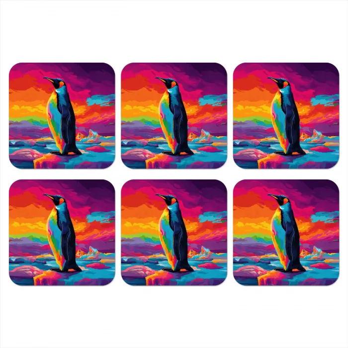 Ijsschots - Pinguïn - Abstract - Lucht onderzetter kurk middel -3d