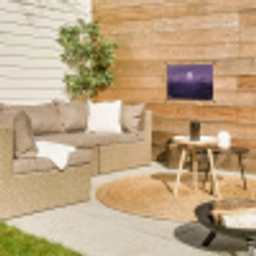 Heuvels - Paars - Mist - Zon tuinposter los doek klein -sfeer4