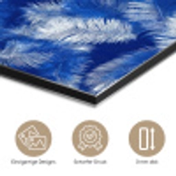 Palmblad - Patroon - Blauw aluminium wit klein 46 -closeup_DE
