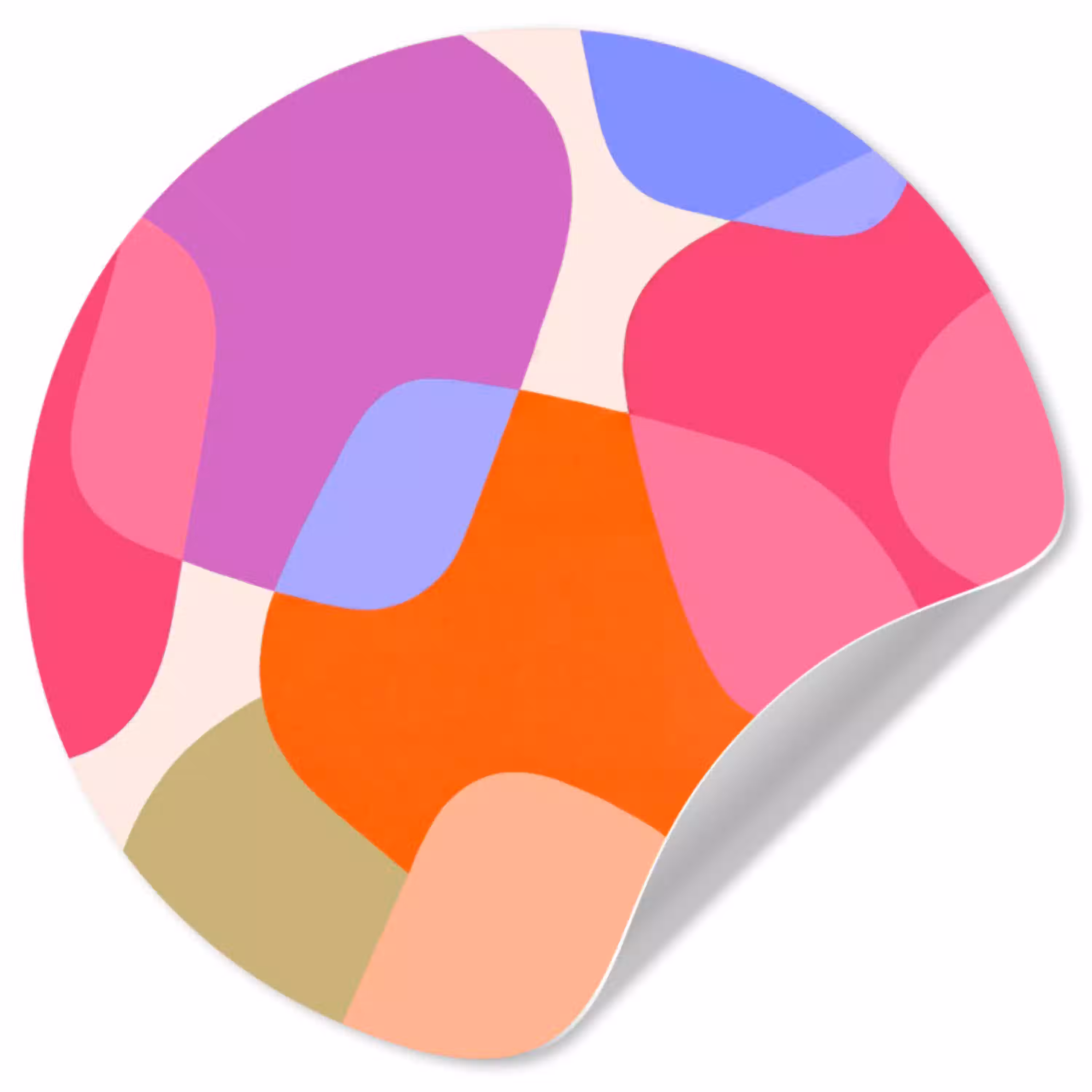 Abstract - Vormen - Modern - Kleurrijk Wandcirkel behangsticker klein -3d
