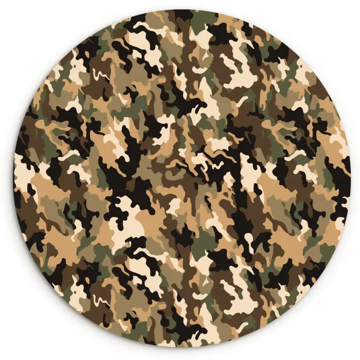 Woestijnkleur - Natuurlijk - Camouflage Wandcirkel plexiglas klein 852 -3d