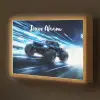 Monstertruck - Blauw - Neon - Lichten Light Box met batterij (Wandlamp kind) middel -z3d_website