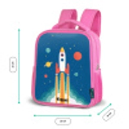 Raket - Planeet - Sterren - Veelkleurig Kinderrugzak - Roze middel -productfoto_formaten