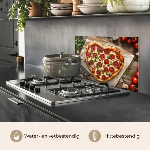 Pizza - Hart - Pepperoni - Tomaat keuken achterwand spatscherm klein -usp_NL