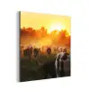 Koeien - Zonsondergang - Weiland - Dieren aluminium wit klein -3d