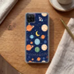 Ruimte - Planeten - Kleurrijk Telefoonhoesje Samsung Galaxy A12 klein -sfeer1