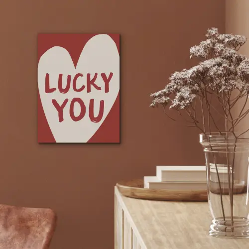 Lucky - Hart - Rood PET vilt klein -sfeer4