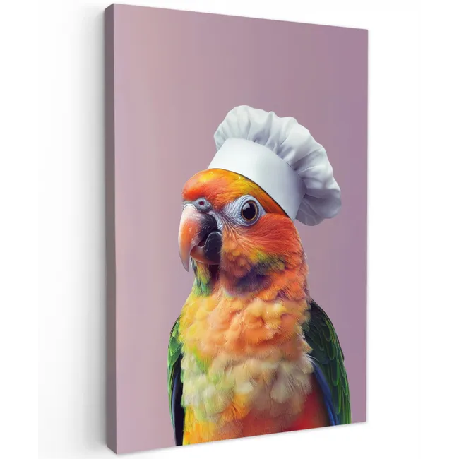 Papegaai - Koksmuts - Nieuwsgierig - Vogel Tuinposter op houten frame 2 cm dik klein -3d