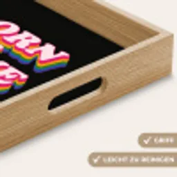 Quote - Regenboog - Roze - Zwart Dienblad Rechthoek middel -USP_HandgreepDE