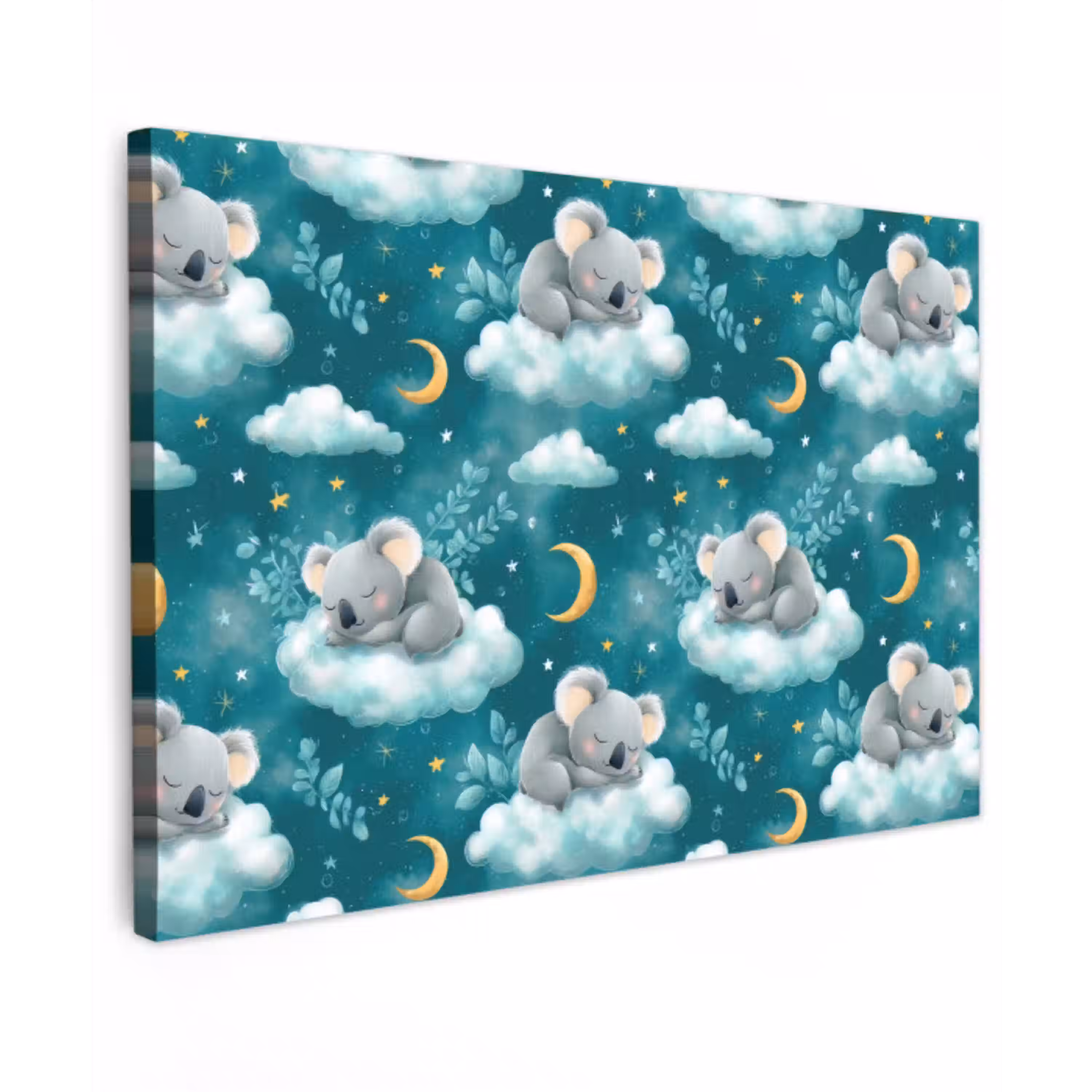 Koala's - Betoverend - Blauw Tuinposter op houten frame 2 cm dik klein 845 -3d
