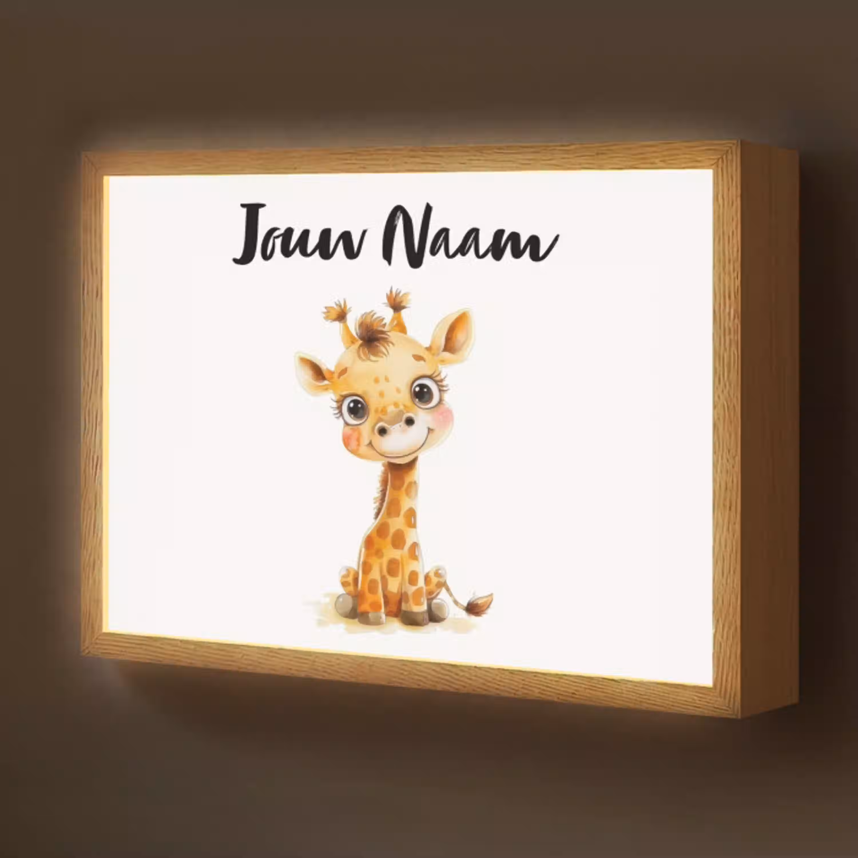 Giraf - Baby dier - Wilde dieren Light Box met batterij (Wandlamp kind) middel -z3d_website