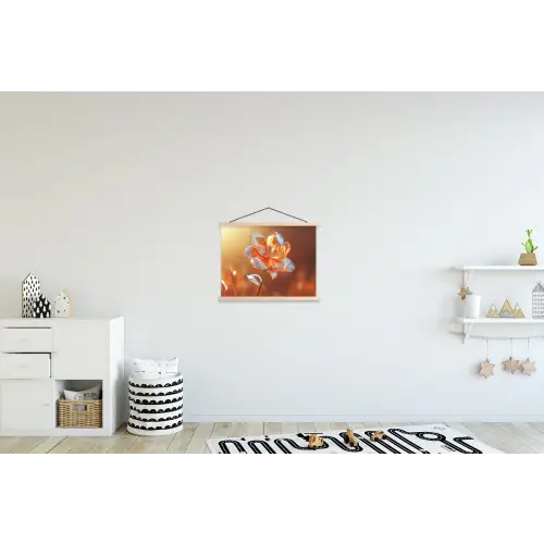 Glazen - Bloem - Zonlicht textielposter latten blank klein -kinderkamer