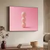 Golfballen - Roze - Drie Textielframe zwart klein -sfeer3