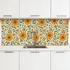 Bloemen - Oranje - Design keuken achterwand 2 middel 871 -3d