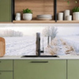 Hek - Sneeuw - Mist - Platteland - Nostalgisch keuken achterwand 2 middel -sfeer3