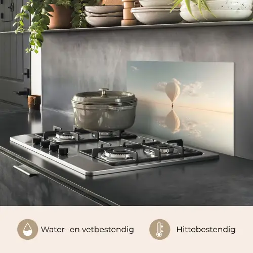 Luchtballon - Wolken - Water - Blauw keuken achterwand spatscherm klein -usp_NL
