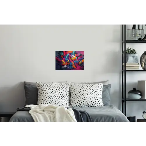 Abstract - Explosie - Neonkleuren Muursticker klein -slaapkamer