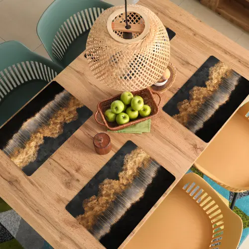 Gouden Bomen in Mistig Landschap Placemat vinyl groot -zzsfeer5_Kitchenyeah-website