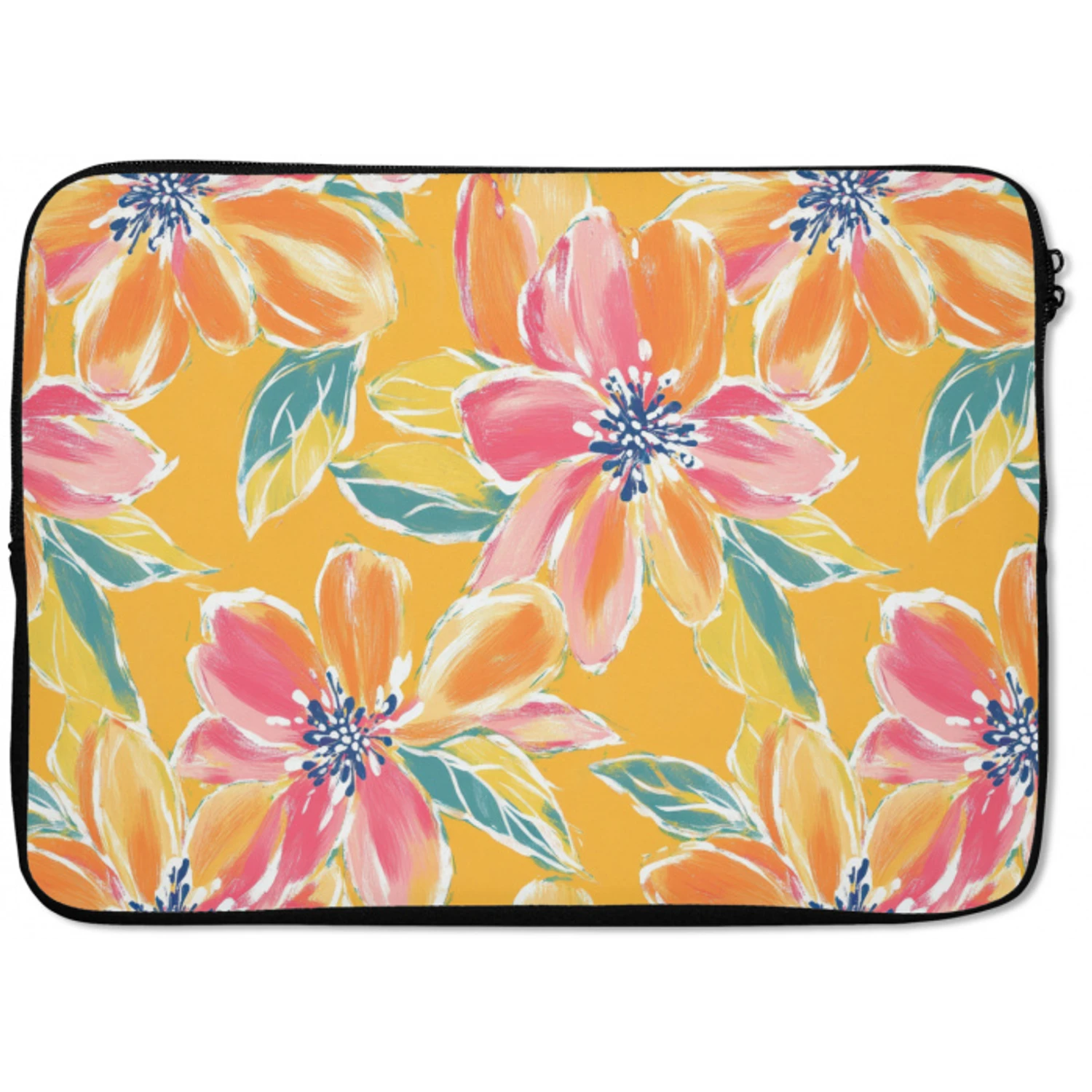 Textuur - Bloemen - Kleurrijk laptophoes neopreen klein 279 -zkaufland3dotto