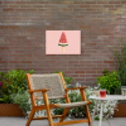 Watermeloen - Ijsje - Pitjes - Rood Tuinposter op houten frame 2 cm dik klein -sfeer3