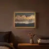 Gouden Bomen in Mistig Landschap Light Box met batterij (Wandlamp) middel -sfeer4