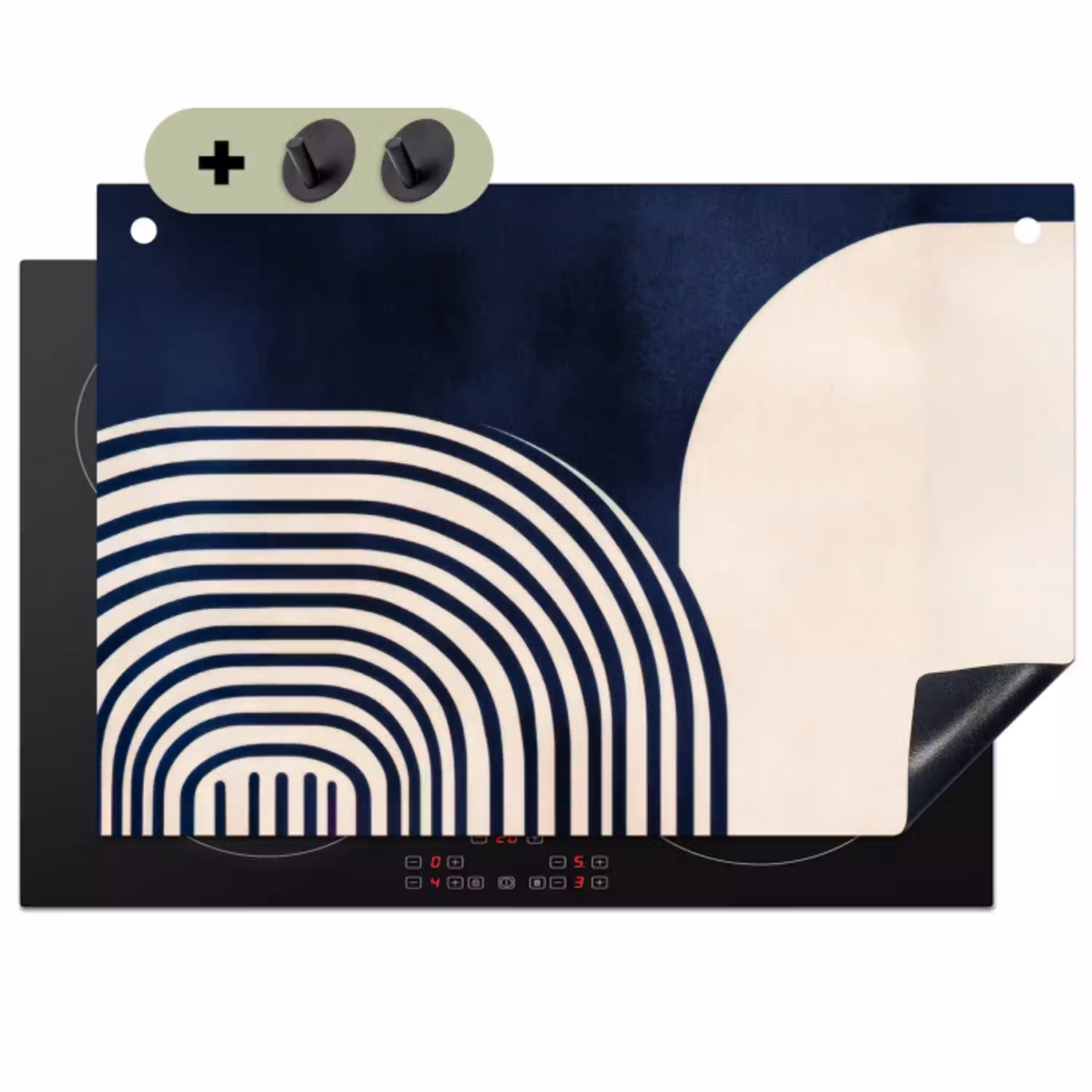 Donkerblauw - Abstract - Lijnen Inductie beschemer met haakjes klein -3d