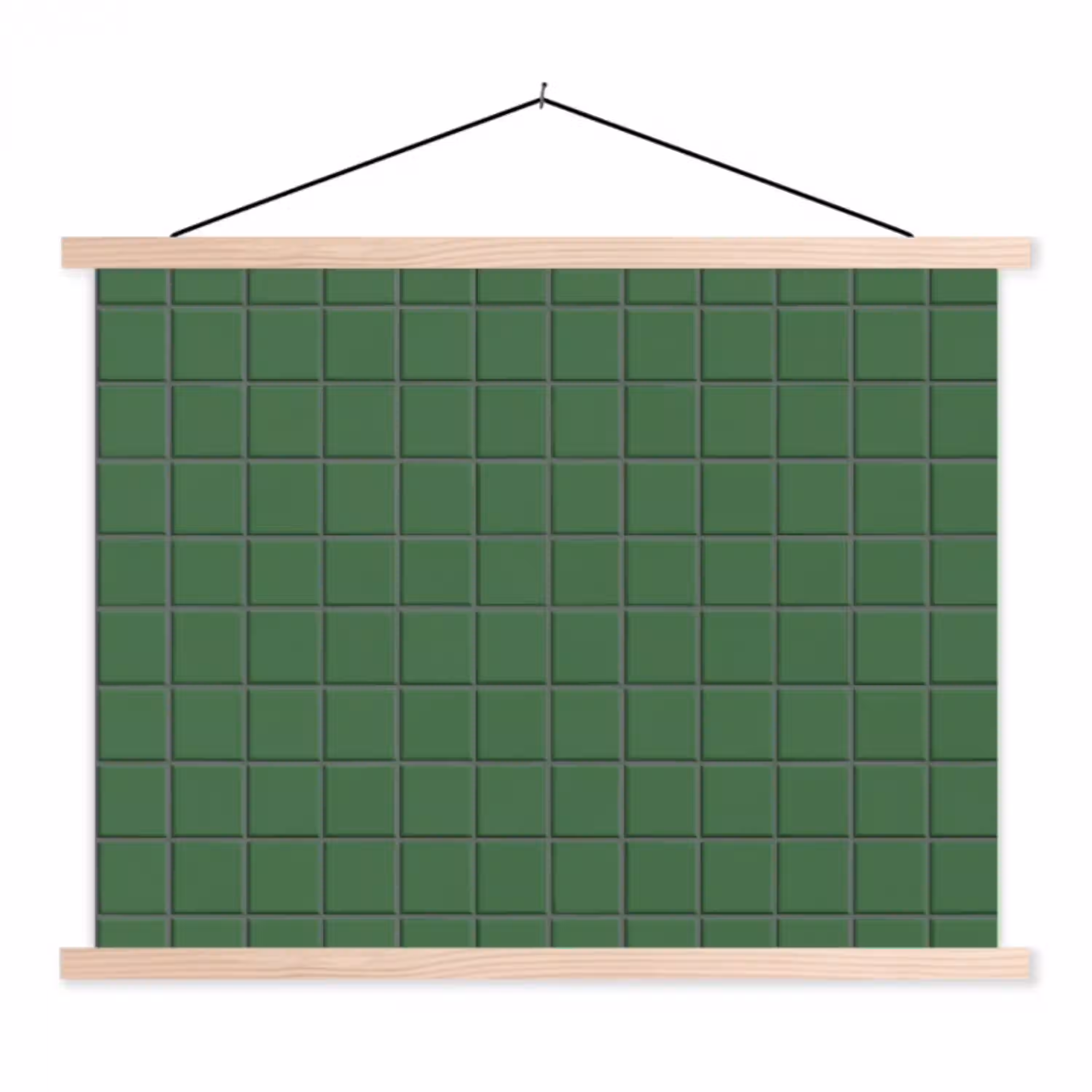 Patroon - Tegels - Groen textielposter latten blank klein 122 -3d